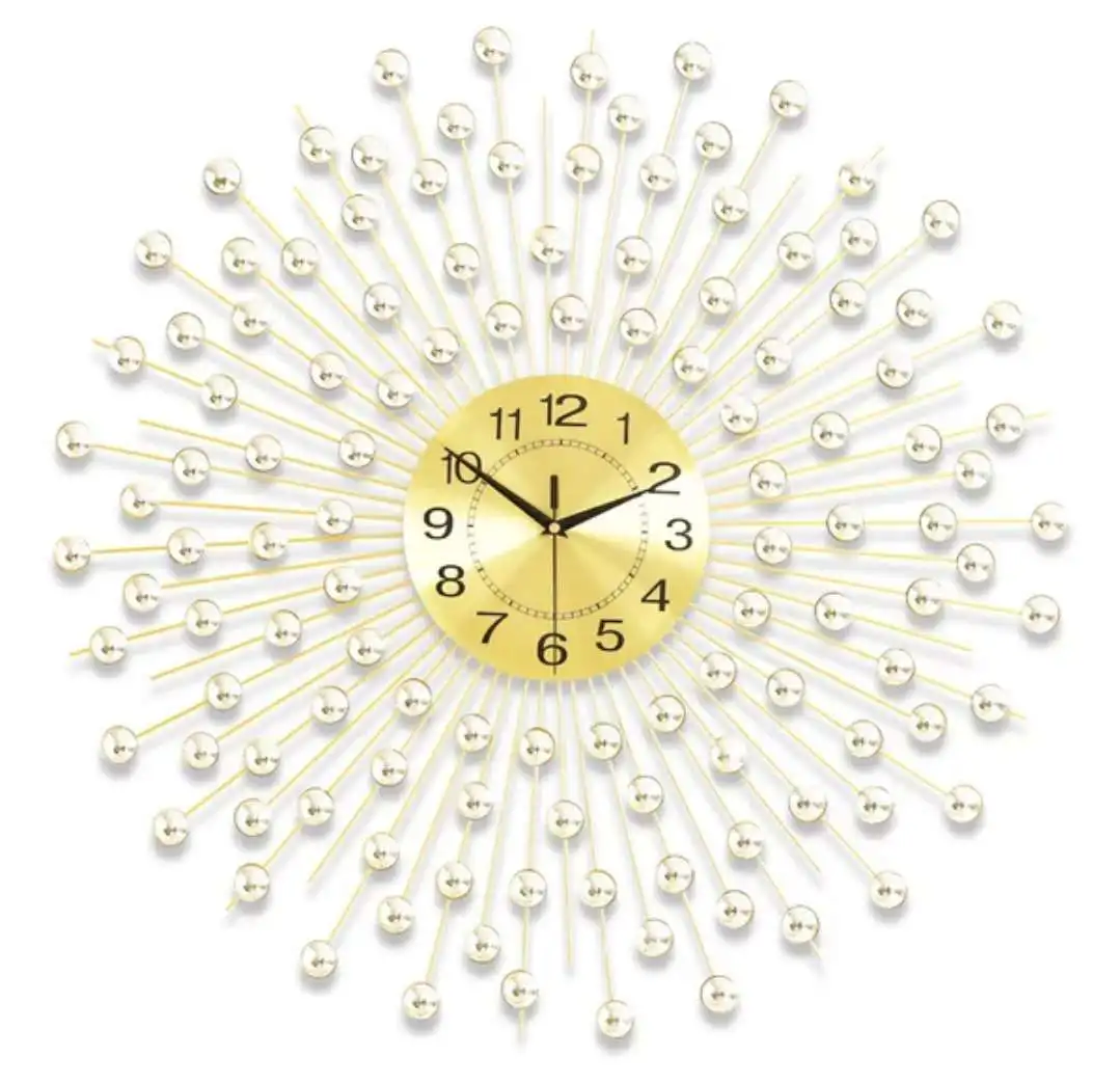 

Manufacturers direct creative fashion crystal iron decorative living room wall clock