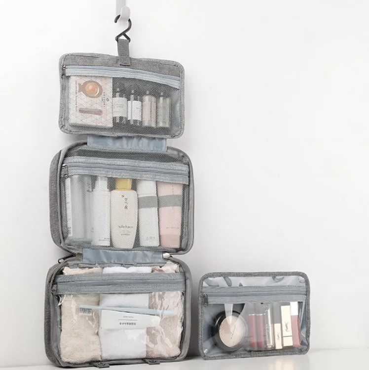 

Wholesale Cheap Packable Toiletry Bag Hanging Cosmetic Toiletries Organizer Makeup Case Foldable Bag for Men Women, Custom patterns
