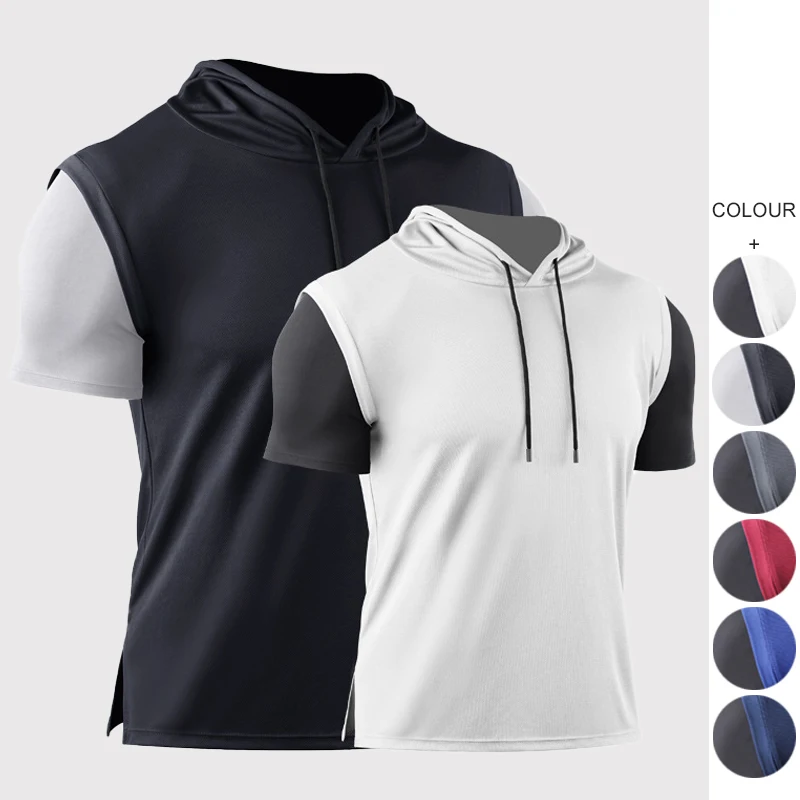 

Summer Men Round Neck Thin Quick Dry Breathable Sports T-Shirt Basketball Tight Fitness Running Training Short Sleeves, Customized color