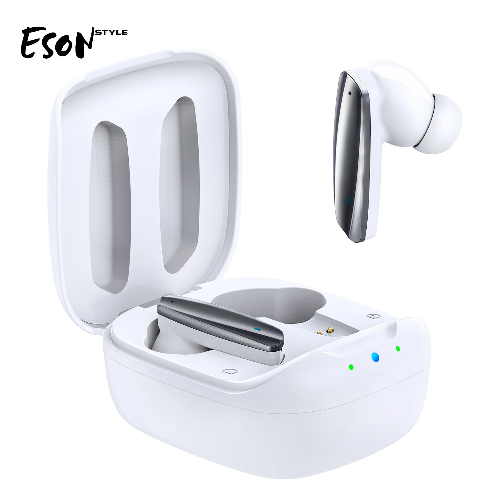 

Eson Style Private Touch button Handsfree Stereo with microphone rechargeable tws paring earbuds bluetooth 5.0 headset