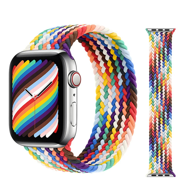 

1:1 Braided Solo Loop strap For Apple Watch band 45mm 41mm 44mm 40mm Nylon Bracelet Elastic Watchband For iWatch series 7 6 5 4