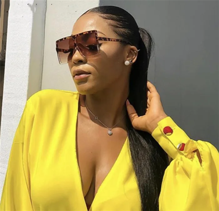 

DCOPTICAL 2021 Super Hot Flat Top Oversized Face Shield Shades Square Large Size Women Fashion lunette vasos Sunglasses