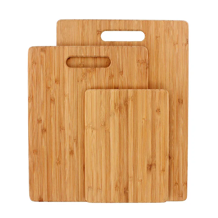 

Cheap Price 3 PC Rectangle Zero Waste Kitchen Portable Chopping Cutting Board Set with Handle Hole