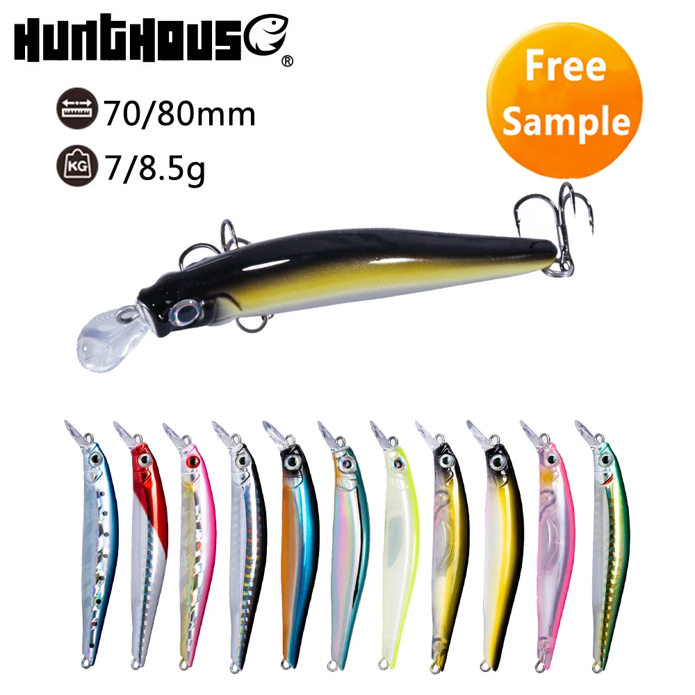 

Hunthouse for sea fishing bass trout pike crap artificial ABS plastic Minnow bait fishing lure fish lures minnow, 13 colors
