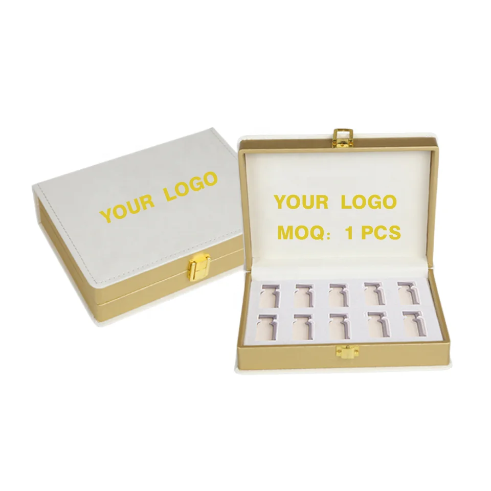 

LOW MOQ essential oil 5ml 10ml 20ml Serum Ampoule hyaluronic acid wood Leather Packaging Box for skin care