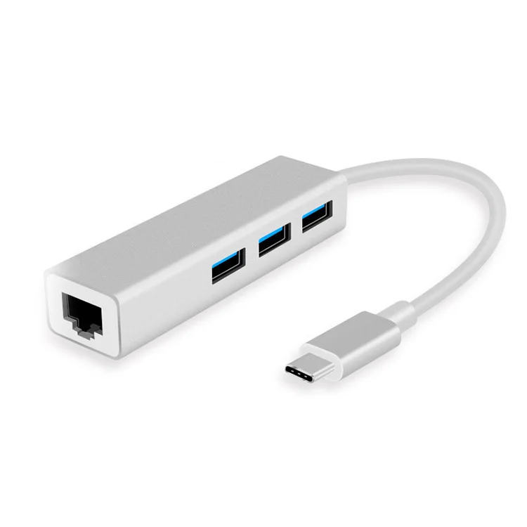 

Hot Selling 10/100/1000Mbps Gigabit Ethernet Lan Adapter Type C to USB 2.0 3.0 Hub Network Card with Rj45 for Macbook