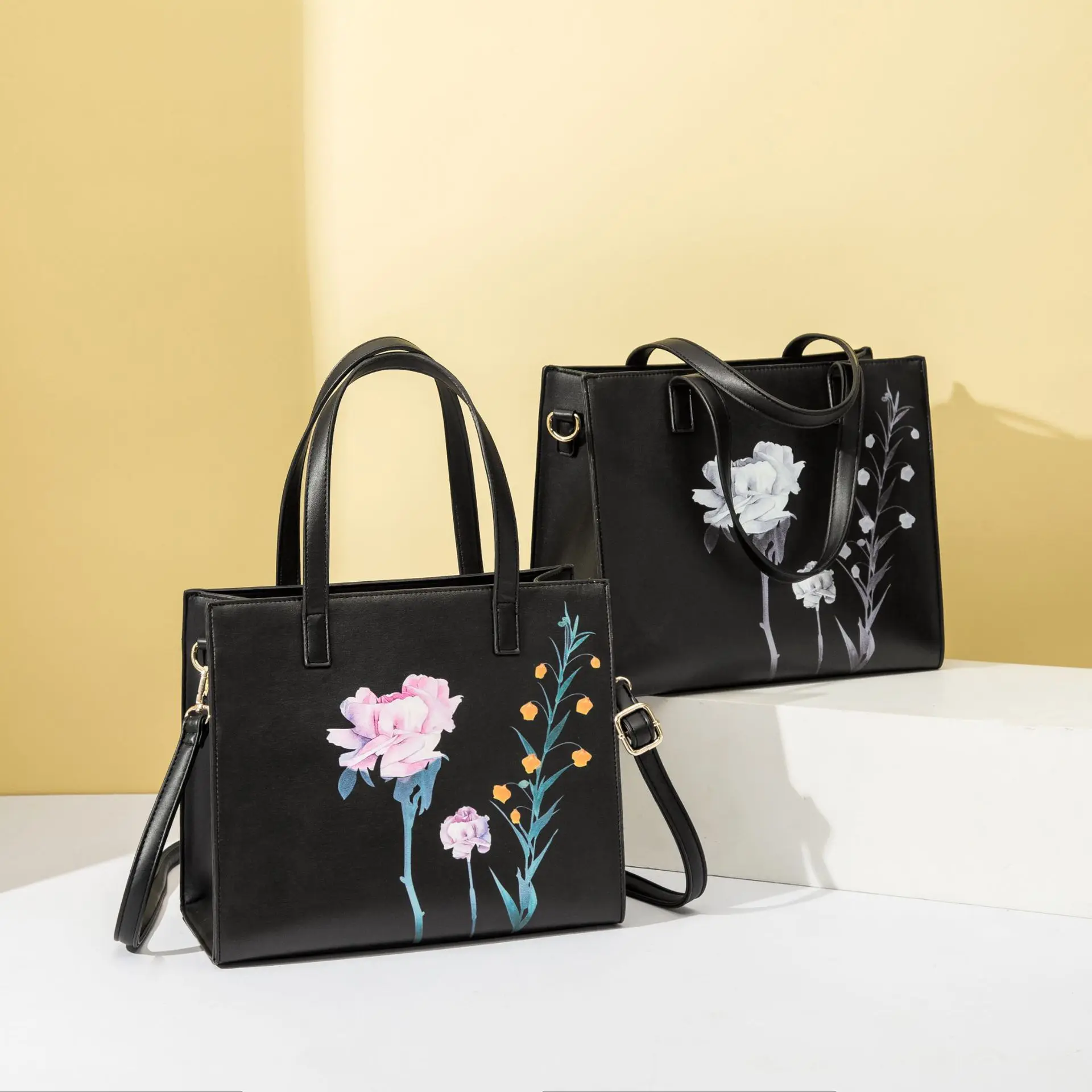 

EG099 New arrivals 2020 ladies tote bag flower print handbags for women