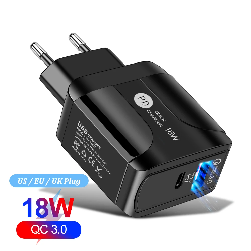 

Free Shipping 1 Sample OK FLOVEME 18W PD Wall Charger Compatible QC 3.0 Fast Charging Travel Charger For iPhone Custom Accept