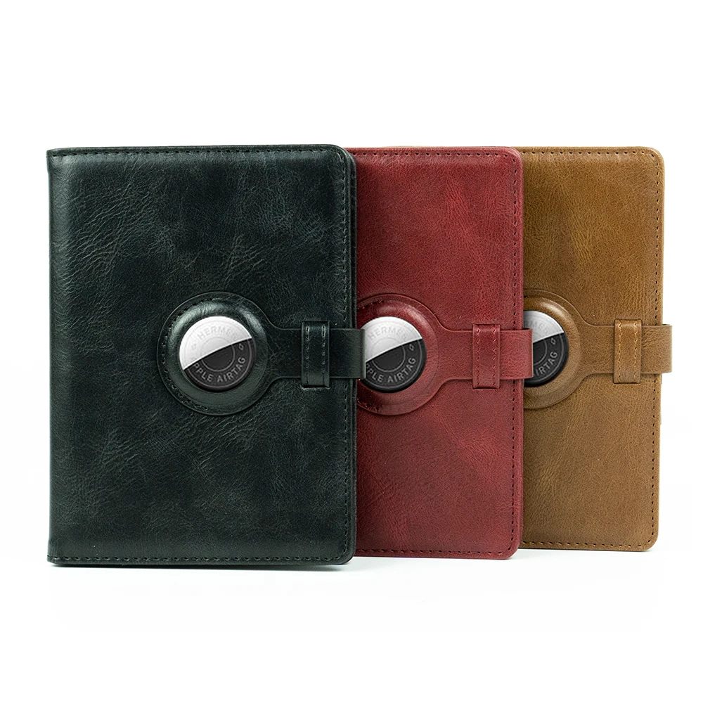 

Custom PU Leather Passport Cover Travel Wallet with Card Case Ticket Slot Rfid Passport Airtag Holder