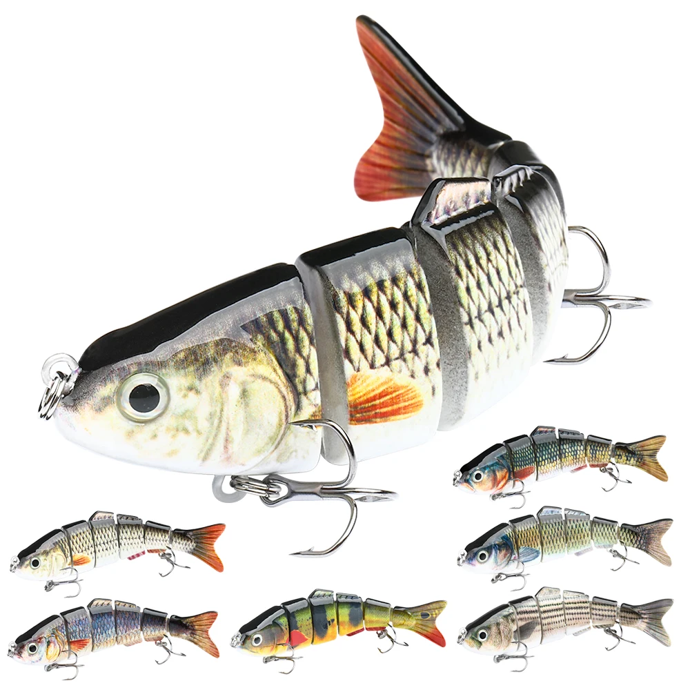 

Peche 12cm 6 Segment Swimbait Crankbait Fishing Tackle Swimbait Lure Multi Jointed Fish Wobblers Lifelike Fishing Lure, 6 colors available