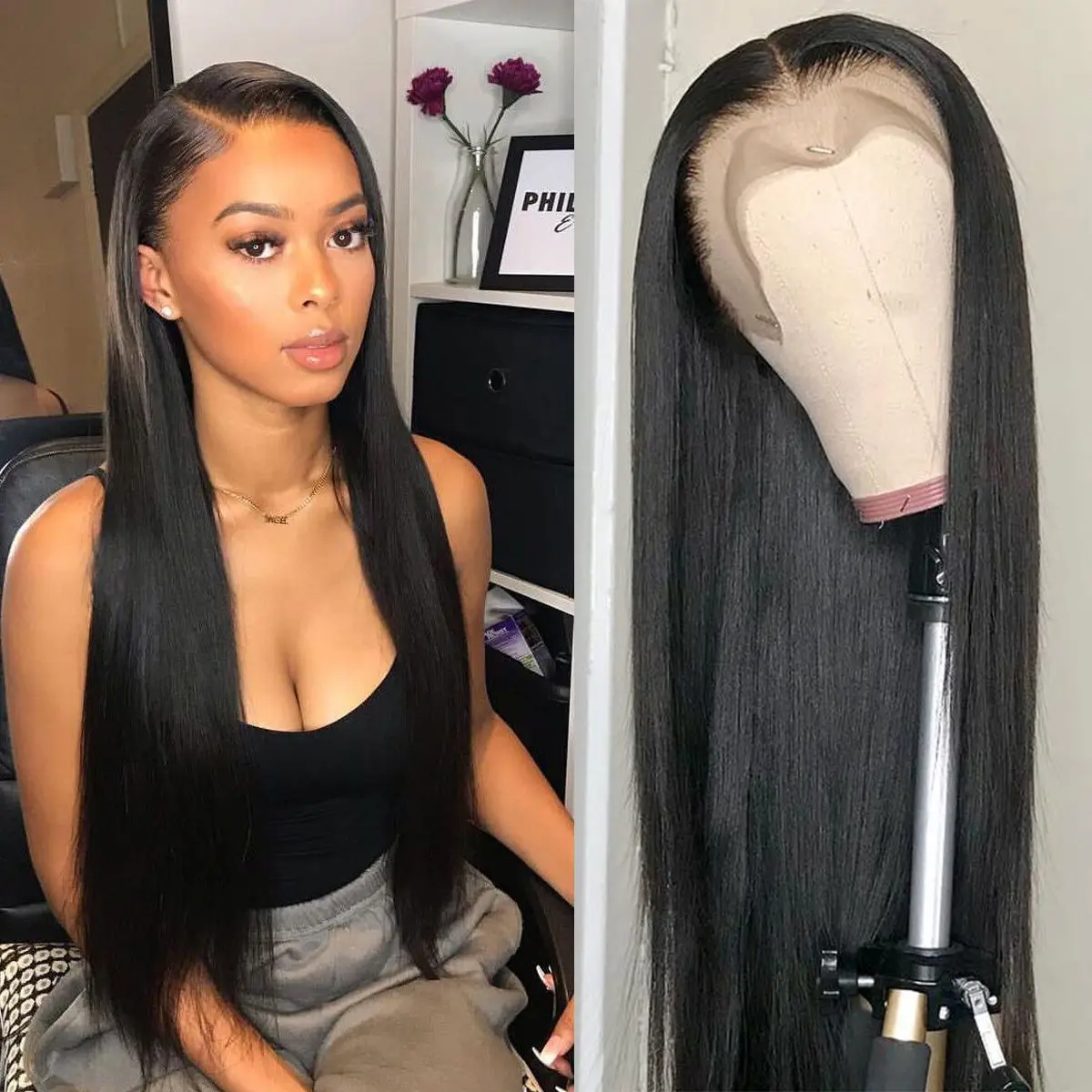 

VENUSWIG Wholesale Virgin Brazilian Human Hair 13x4 Lace Front Wig Straight Human Hair Lace Front Wigs For Black Women