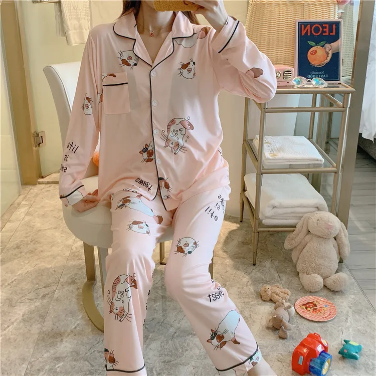 

Wholesale Pajamas Cute Sleepwear Cartoon Night Clothes Women Homewear Pyjama Sets Pijamas Para Mujer Pillamas De Mujer