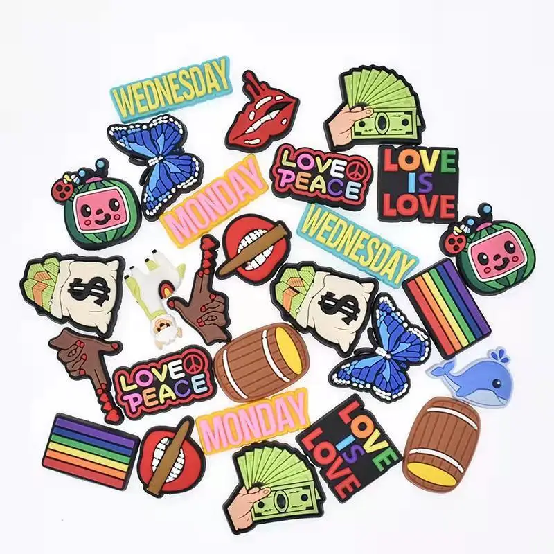 

love is love gibz designer amazon hot selling pvc charms croc charms factory wholesale bulk shoe lace charms accesoories, As picture