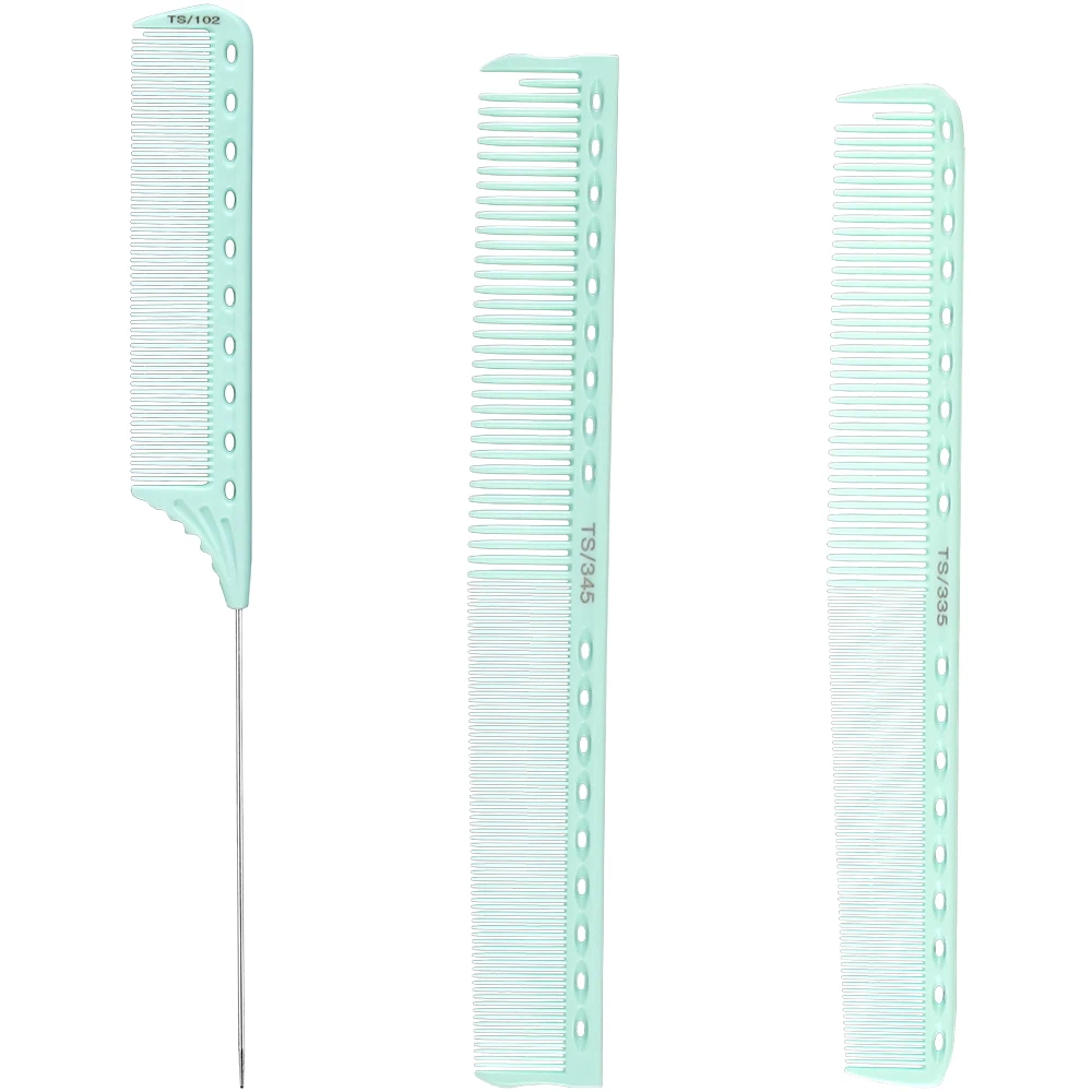 

Green color Professional Salon Flat Top Hair Cutting Comb Plastic Flat Top Clipper Comb, Natural color