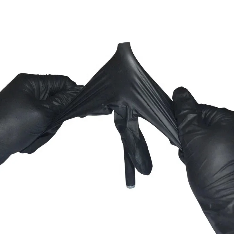 Powder Free Advance Stay Safe Black Strong Nitrile Gloves Black Nitrile