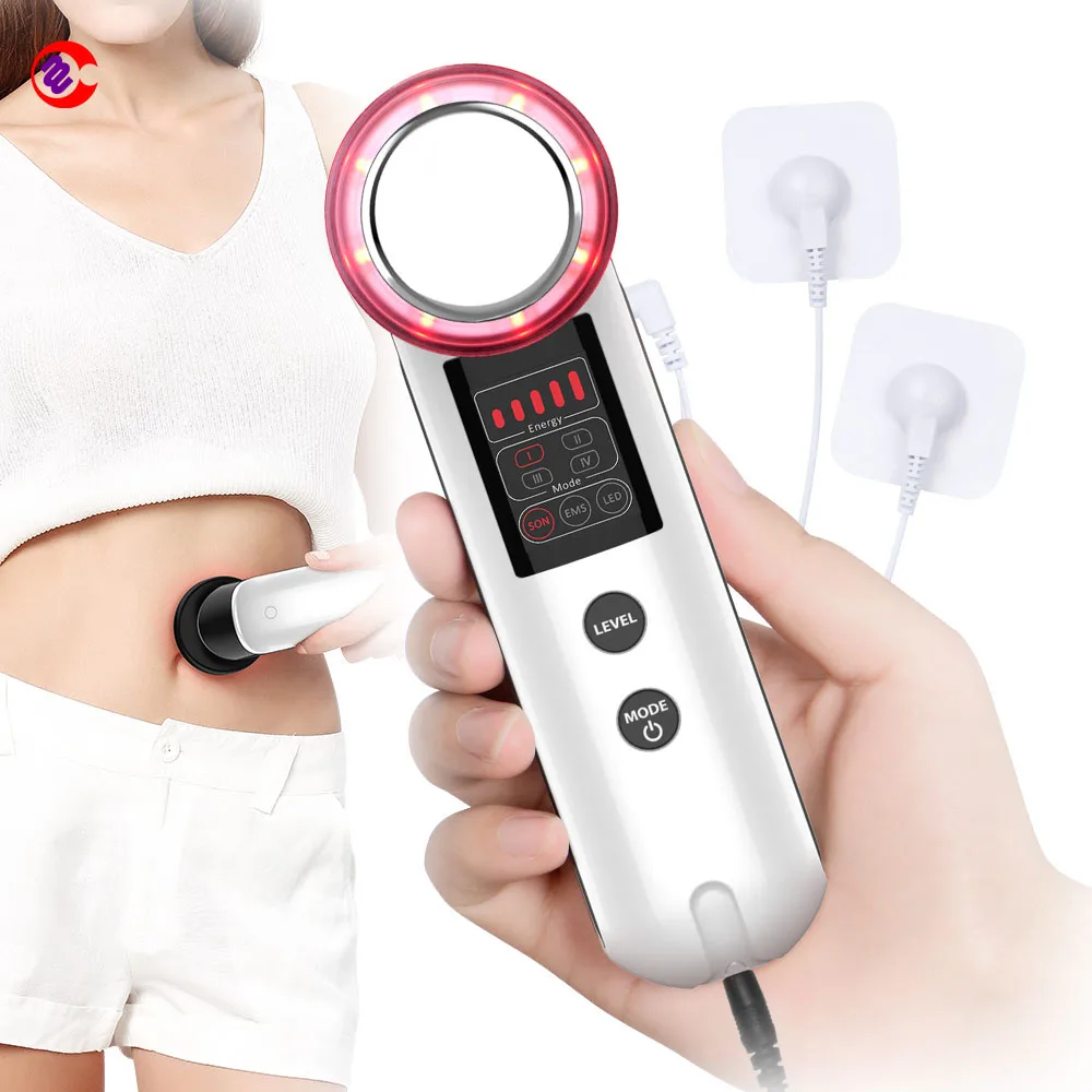 

3 In 1 Ultrasound Facial Lifting Device Ems Massager Led Lights Therapy For Skin Rejuvenation Anti-Aging