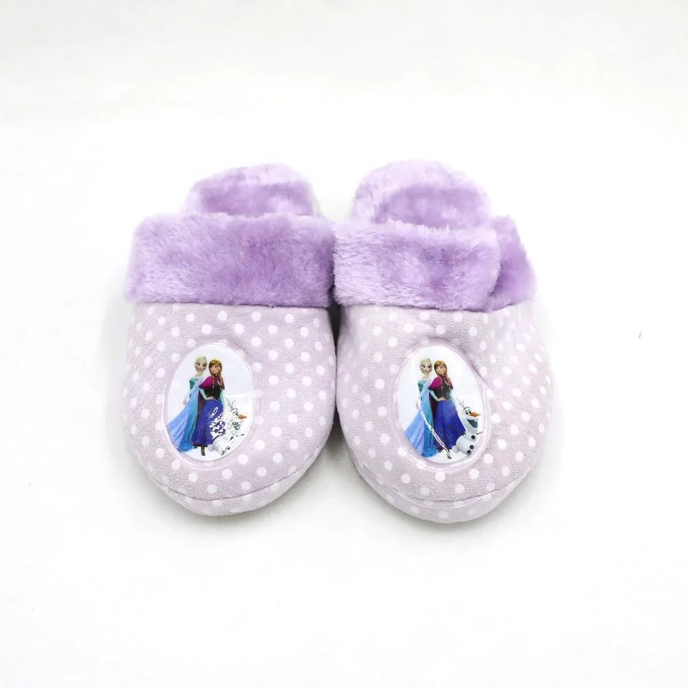

stock kid cartoon elsa purple girl's size indoor slipper