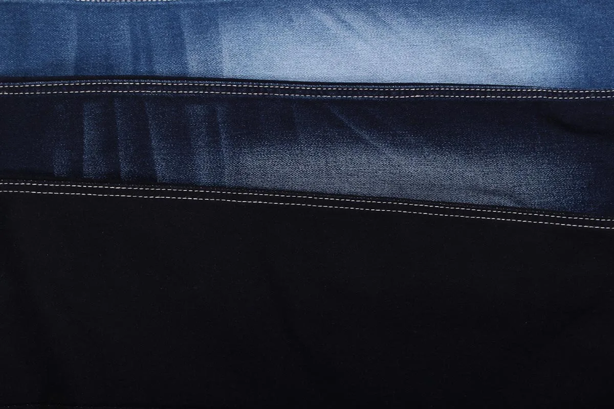 12.3oz Heavy Weight Fake Knit Recycled Cotton Denim Fabric for Jeans and Apparel