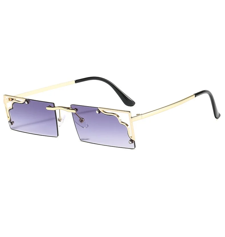 

New Metal Hollow Square Small Frame sunglass Unisex Color Fashion Designer Trendy sunglasses 2021
