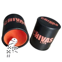 

promotional custom leather dice cup set games with felt lining