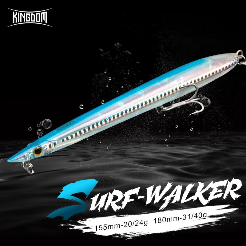 

Kingdom 7506 Surf-Walker Fishing Lures 155mm 180mm Floating and Sinking Pencil lure Hard Baits Wobblers Fishing Tackle, 6 colors