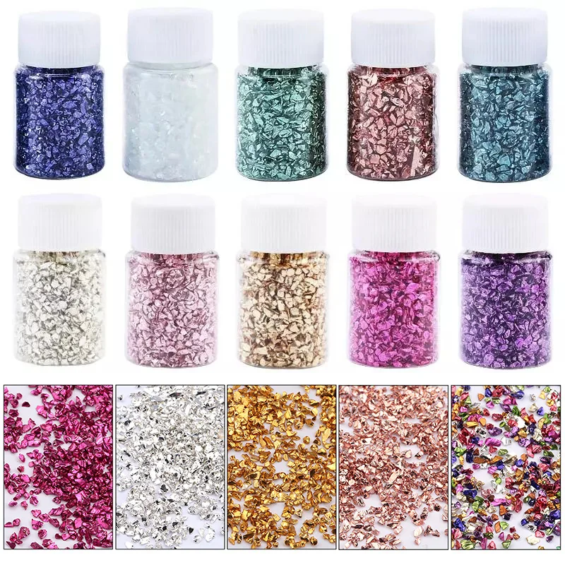 

Qiao 2022 Gravel Nail Sticker Crushed Stone Crystal Designs Accessories 3D Charm Glitter Nail Stone Mix for Nail Art