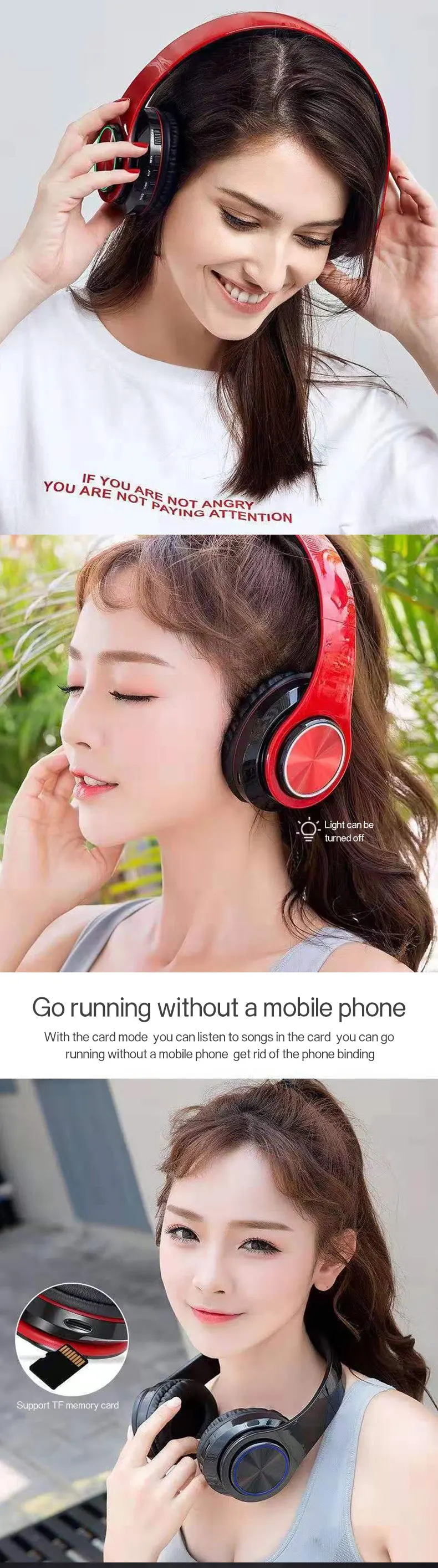 Golden Sky Customized High Quality Wireless Funky Headband Headset Earphones Bluetooth Earpiece Headband Earphone Free Shipping - ANKUX.COM