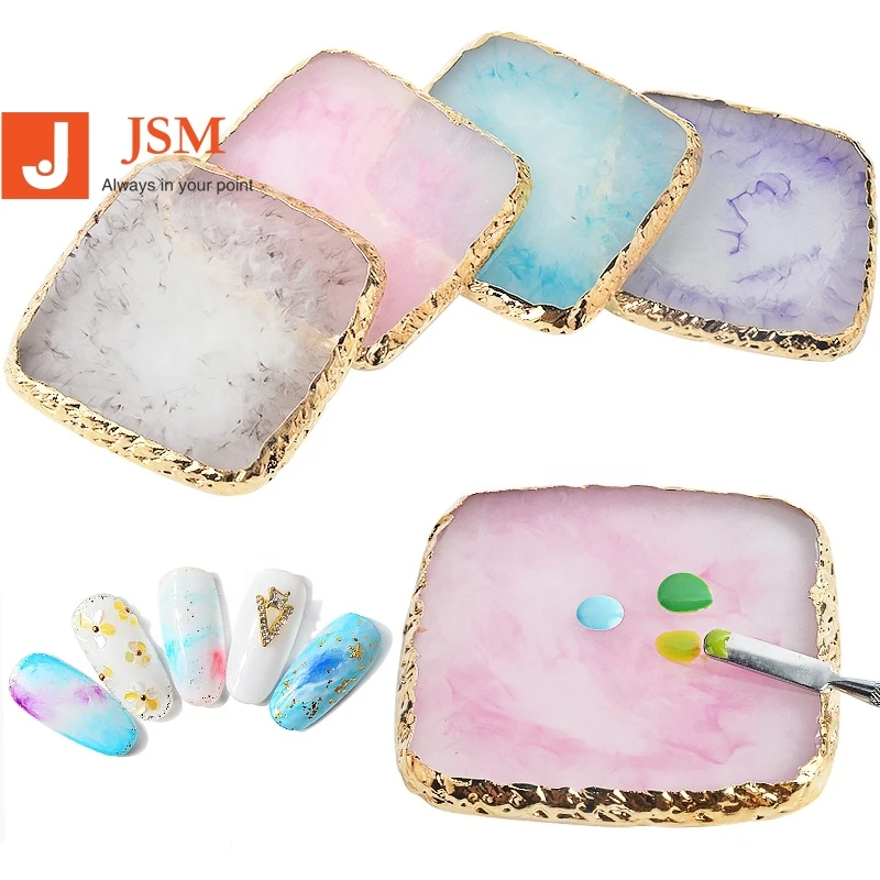 

6 color Salon Natural Resin Agate Color Palette False Nail Tips Display Board Stand Holder Practice Showing Shelf Nail Tools, 6 colors as photo