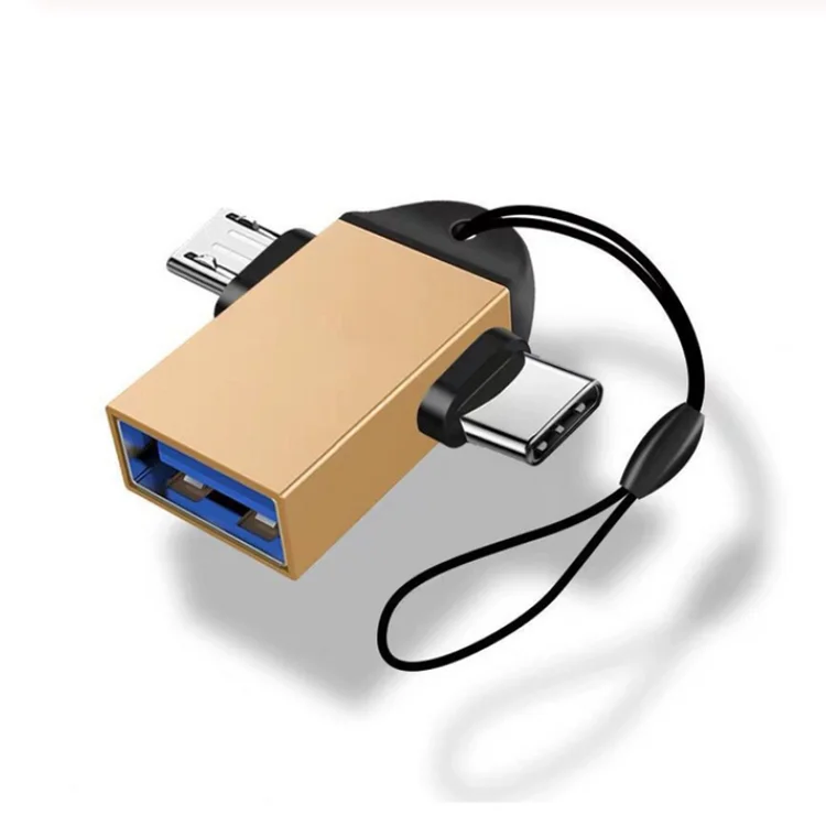 

Factory 2 in 1 USB C Micro Male To USB3.0 Female OTG Adapter