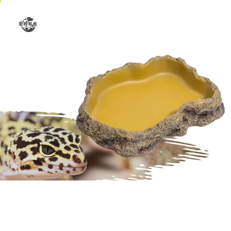 

Factory Direct Sales Ecological Turtle Cork Resin Reptile Feeding Bowl For Reptile Tortoise