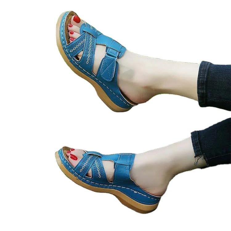 

Summer plus size women's shoes outdoor beach sandals thick-soled wedges ladies slippers