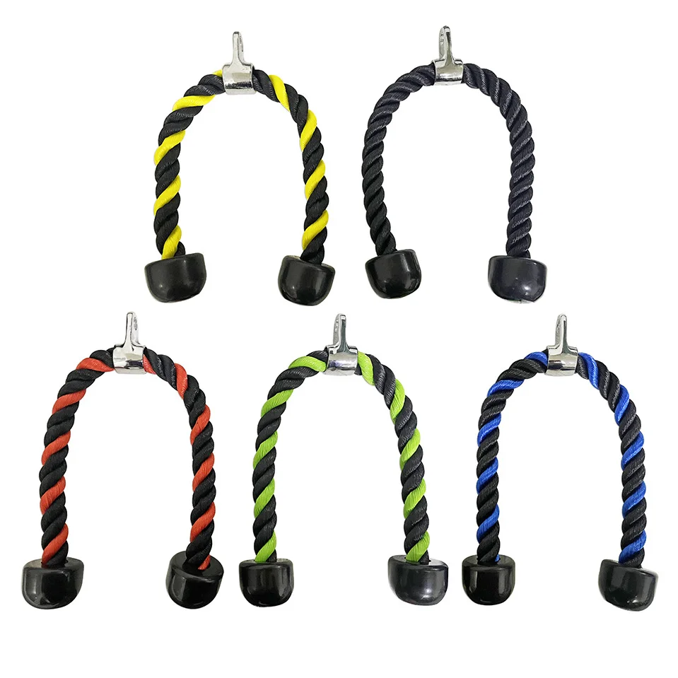 Ergonomic Gym Fitness Training Pull Down Tricep Rope Cable Machine Attachment