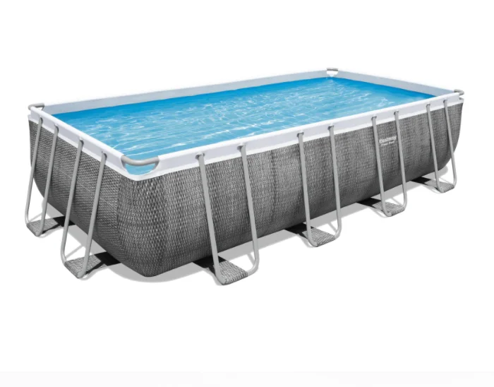 

Large size 18 FT Power Steel Rectangular Frame Above Ground Swimming Pool dark grey with Seal Lock System