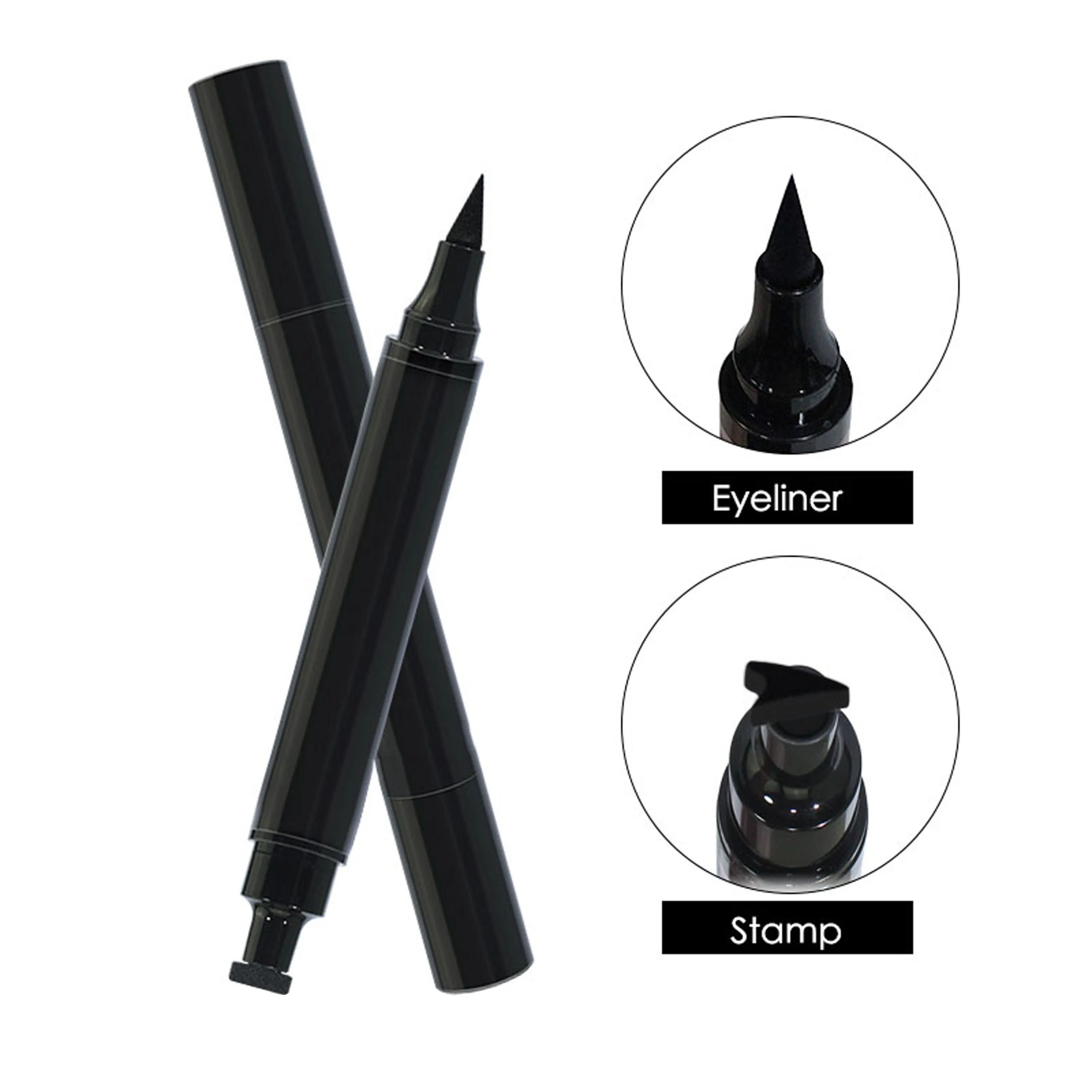 

wholesale Amazon waterproof no sumdge natural long lasting eyeliner stamp, Black