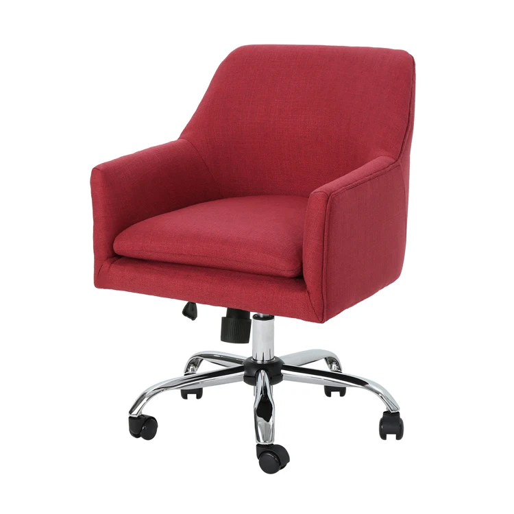 

Mid Century Modern Fabric Home Office Chair with Chrome Base