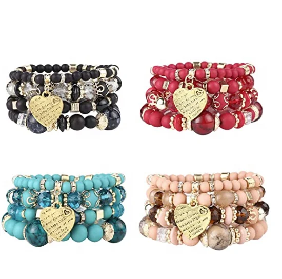 

2021Wholesale Fashion Charm Multilayer Stackable Women Jewelry Personalize Accessories Bracelet For Women, Colorful