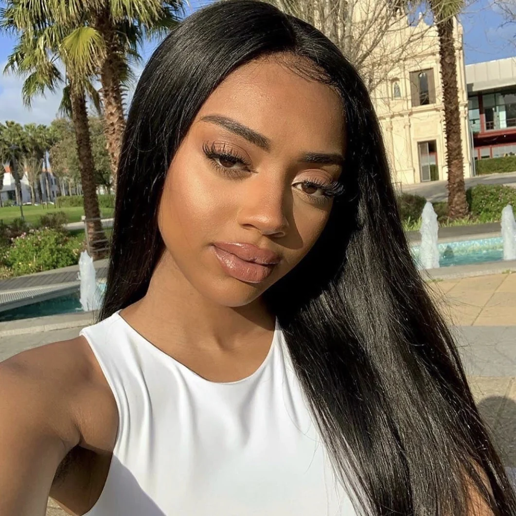 

12a High Quality Transparent Remy Malaysian Straight Human Hair Wig