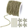 12 Yards Bronze Color Plated Round Cable Link Chain Necklace with 20 Lobster Clasps and 30 Jump Rings for Necklace Jewelry Acces