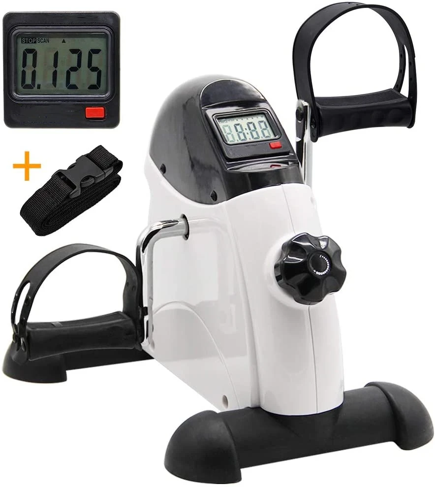 

Wellshow Sport Portable Exercise Pedal Bike Comfortable Mini Exercise Peddler With LCD Screen For Legs And Arms, White