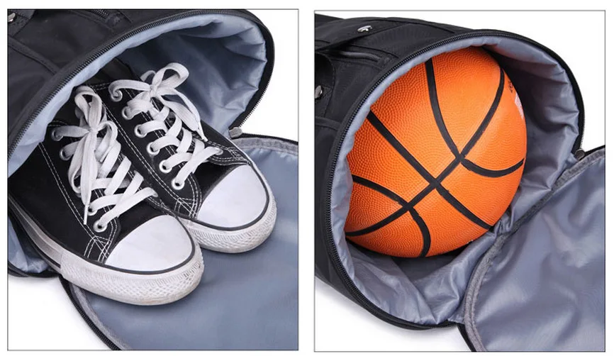 Canvas Sports Bag Custom Gym Bag With Basketball And Shoe Compartment