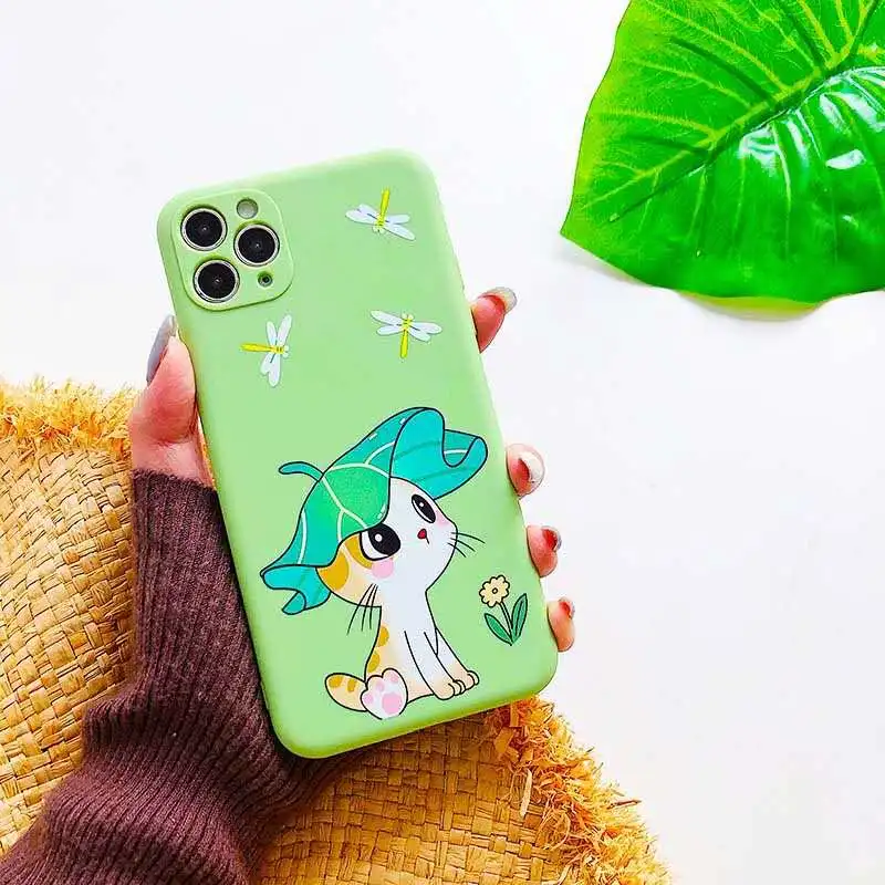 

Cartoon pattern Lovely Cat and Duck IMD soft TPU phone case for iPhone