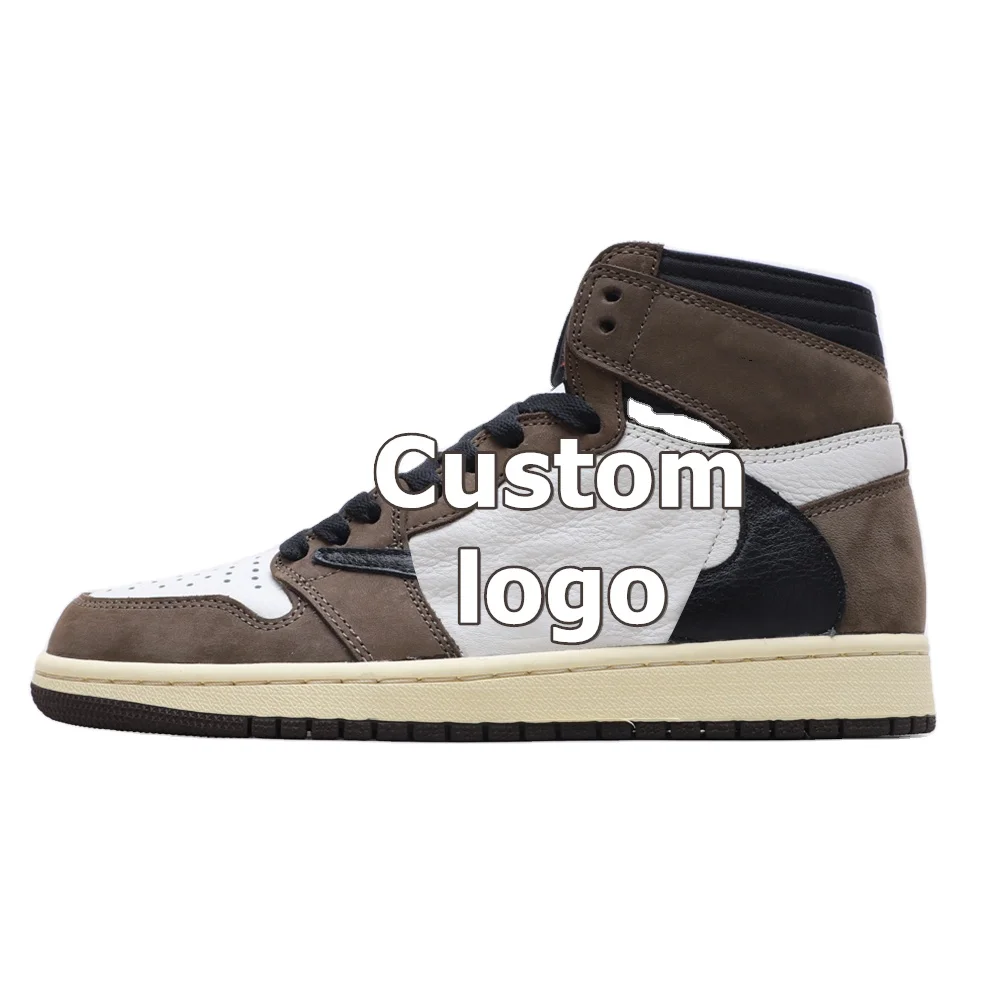 

High OG AJ1 Mid Gown UNC Fashion Sneakers Travis Scott Black White Red Chicago Casual Sports Shoes Basketball with LOGO BOX