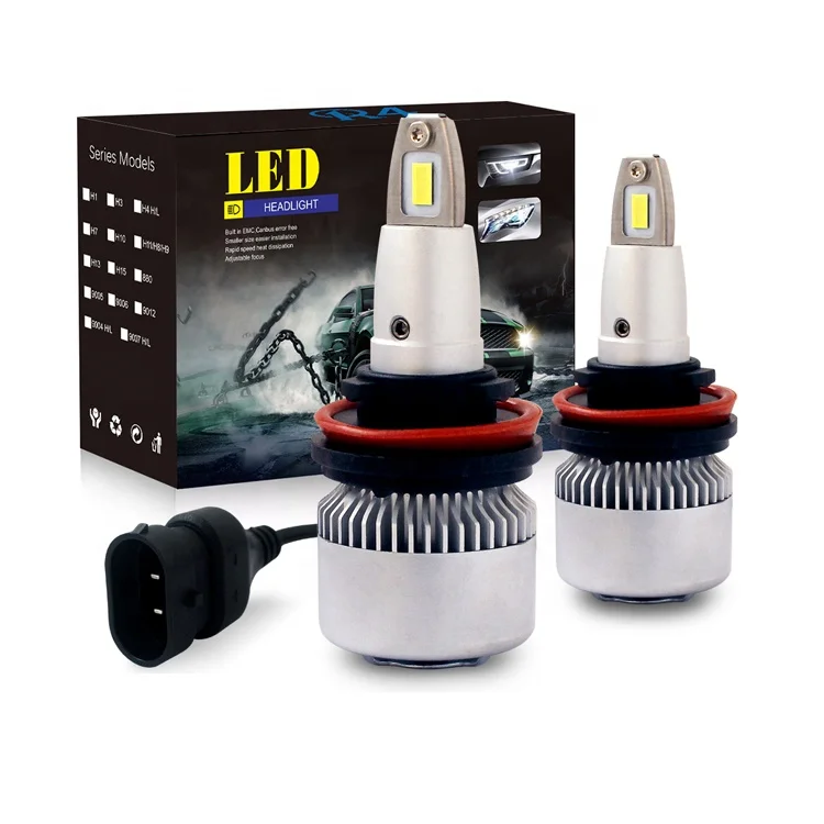 H1 H3 H4 H7 H11 H13 H27 HB3 9004 9007 LED CSP Car Headlight Lamp 80W 6000K 8000LM Automobile Headlamp Light 12V 24V C6 R4 S2 T1S