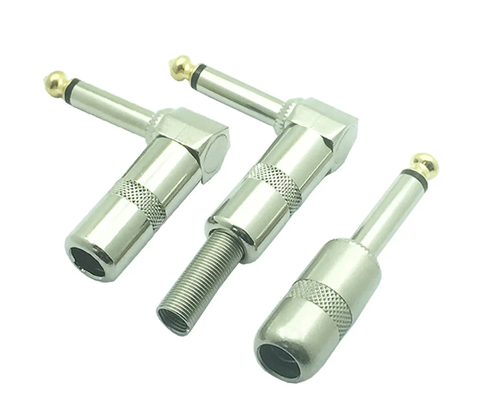 

1/4 Inch Mono Jack 6.35mm Male Plug Wire Connector Hot Sell Guitar Effect Pedal Microphone 6.3MM Plug Audio Connector