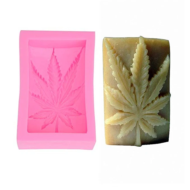 

Food grade Leaf Weed Hemp Bath Bomb Lotion Bar Mould Leaf Silicone Mold for Handmade Bar Soap, Customized color