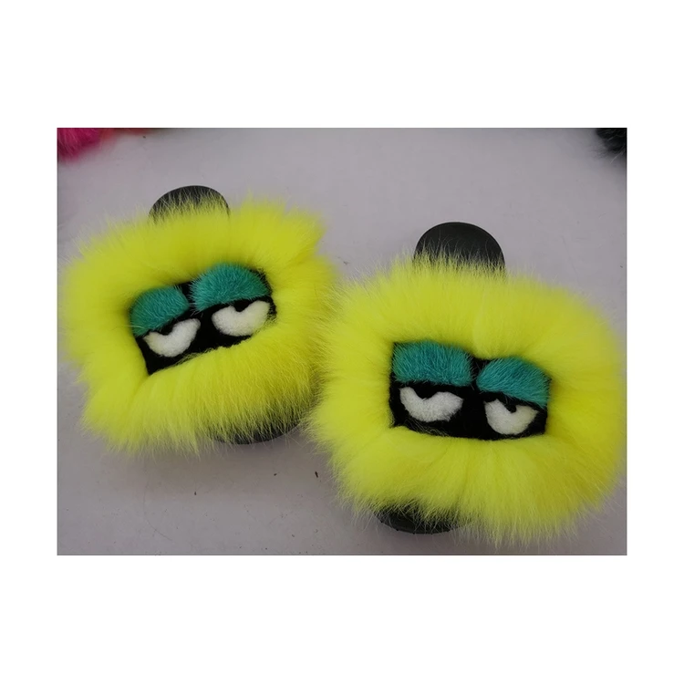 

The latest girly heart cute plush soft-soled non-slip monster slippers