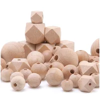 

10mm 12mm 15mm 16mm 18mm 20mm Natural Unfinished Round Beech wood beads Baby Teething Wooden Beads For Jewelry Making