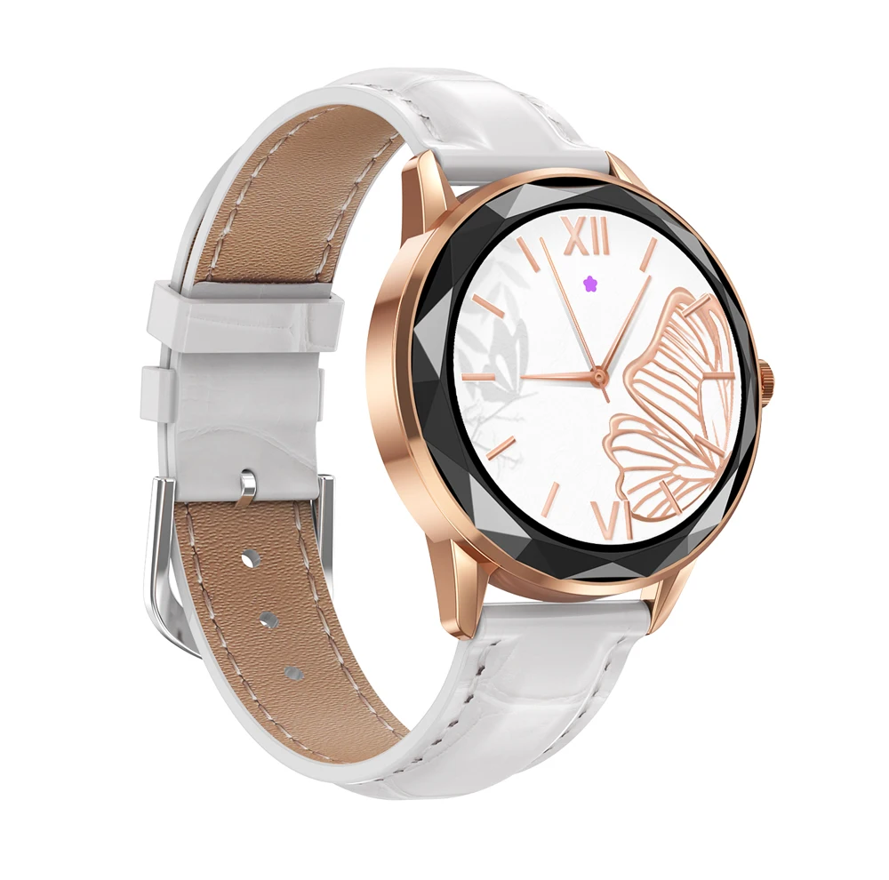 

Factory Supply lady smart watch with leather straps slim body HDT7 smart watch for woman
