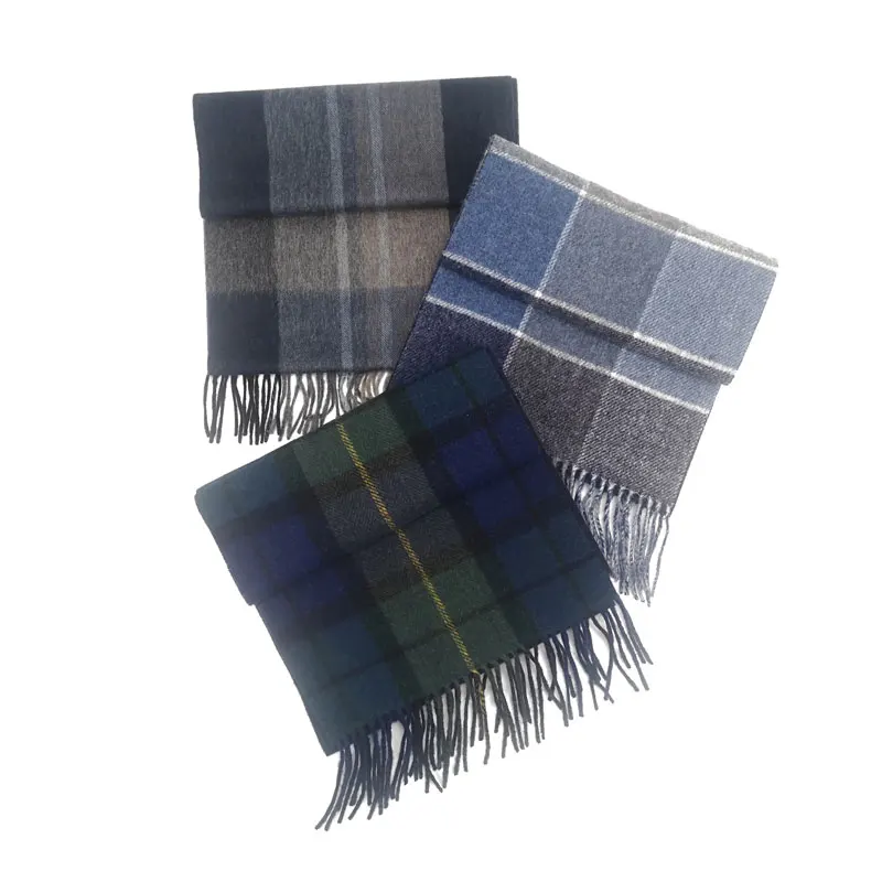

Luxury free shipping thick wool men classic checked woollen winter plaid scarves 100% fine wool scarf