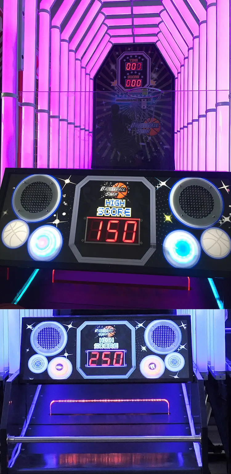 Threeplus Adults Malaysia Sport Coin Operated Cool Basketball Star Arcade Game Machines Game Center for Sale